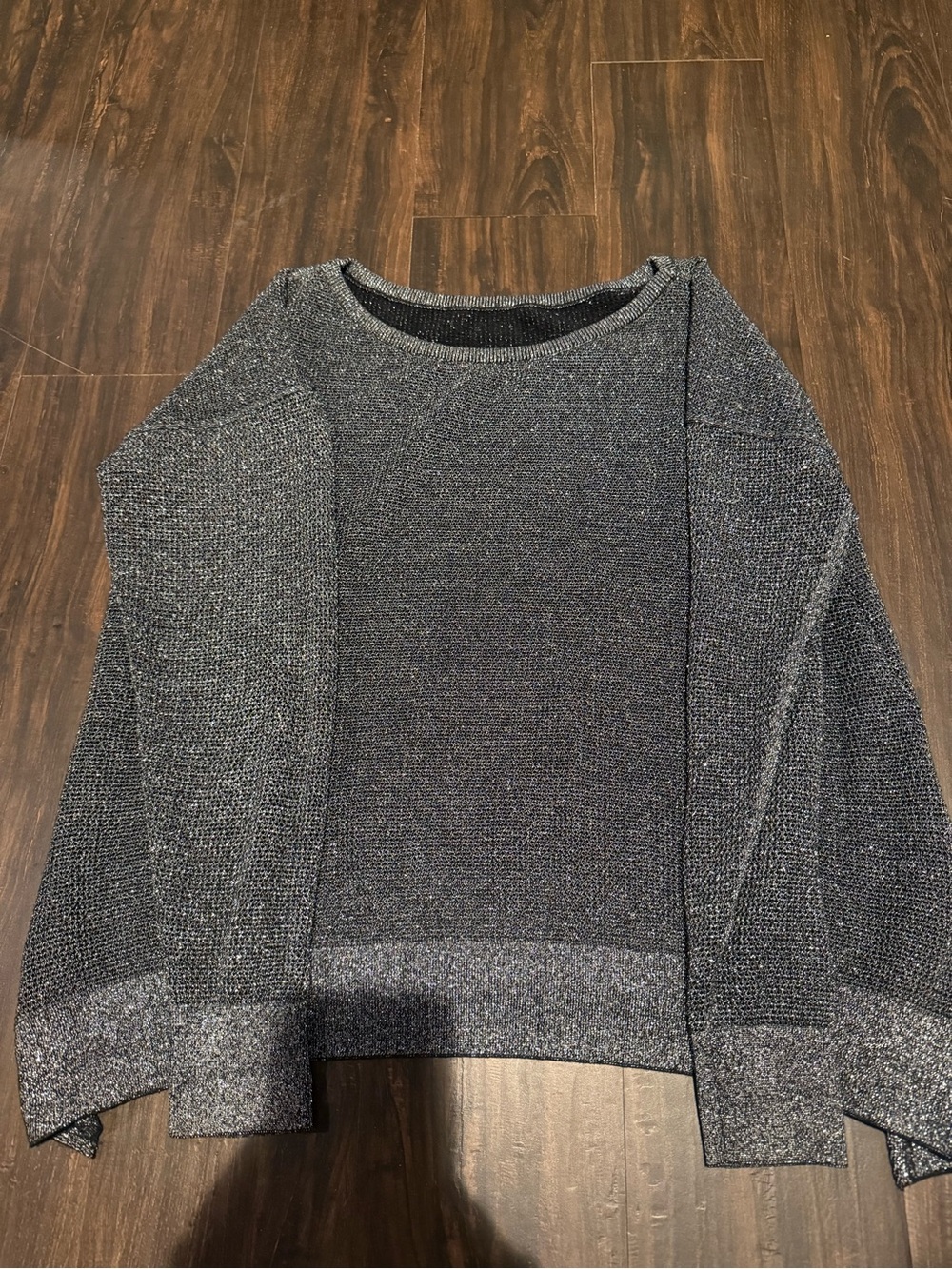 Shimmer Knit Boatneck Sweater - Dark Gray